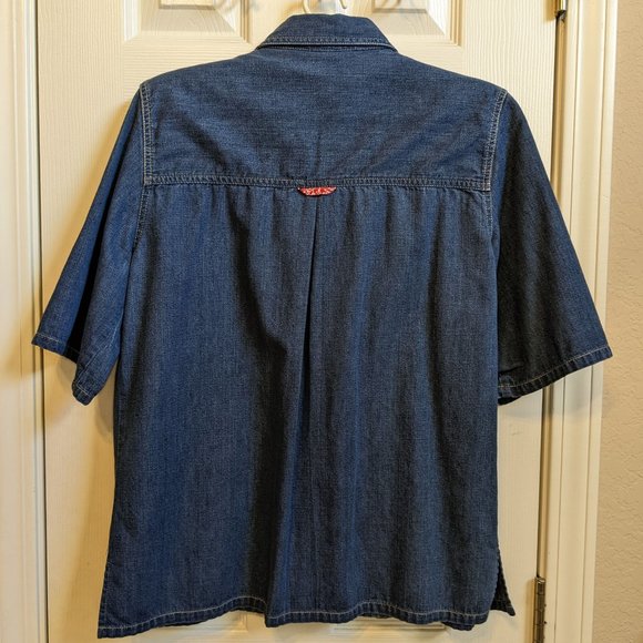 Koret City Blues Denim Short Sleeve Button Front Shirt - Picture 3 of 11